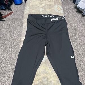Nike Pro Black Leggings with White Accents